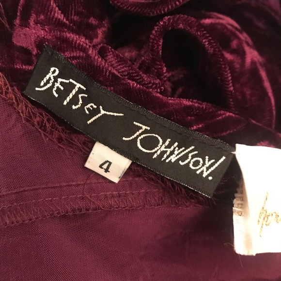 Vintage Betsey Johnson/ HB Honey Bee collar Red Velvet Bow Cocktail Dress - Picture 9 of 11